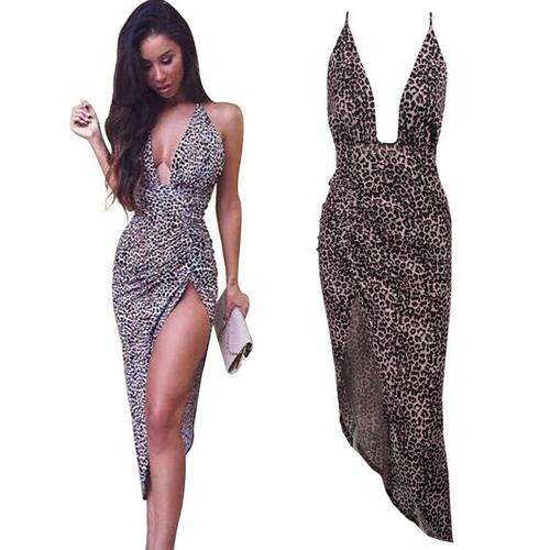 LEOPARD PRINT SEXY SMART DAY EVENING PARTY CLUB DRESS