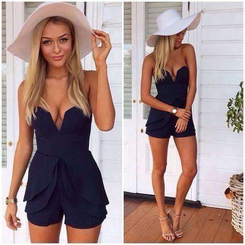 MUST HAVE !  JUMPSUIT  PEPLUM RUFFLE SMART PARTY CLUB ANY OCCASION