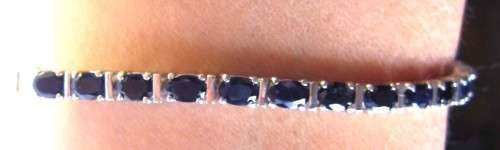 925 -Sterling Silver and Genuine Sapphires Tennis Bracelet