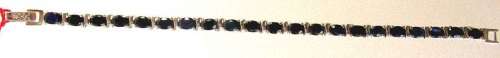 925 -Sterling Silver and Genuine Sapphires Tennis Bracelet