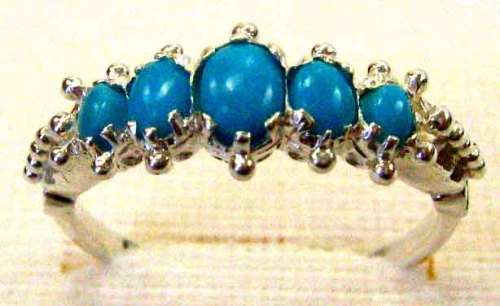 Solid Sterling Silver & Genuine Turquoise Ring.