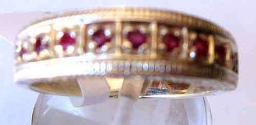Solid Sterling Silver & Genuine Rubies Ring.