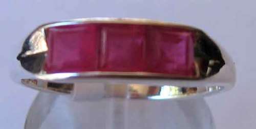 925 Sterling Silver  & Rubies Ring