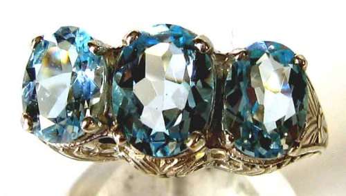 Genuine Blue Topaz in Sterling Silver Ring.