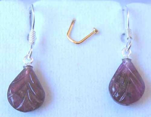 Solid Sterling Silver and Tourmalines  Earrings
