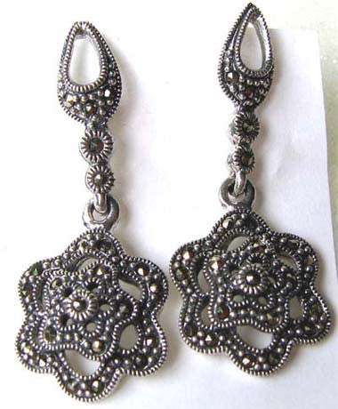 Beautiful Sterling Silver, Marcasite  Earrings