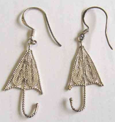 925 Sterling Silver `` Umbrela ` Earrings.