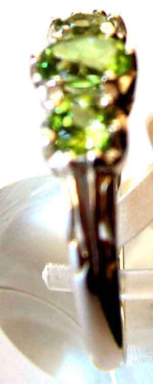 Sterling Silver and Genuine Peridots Ring