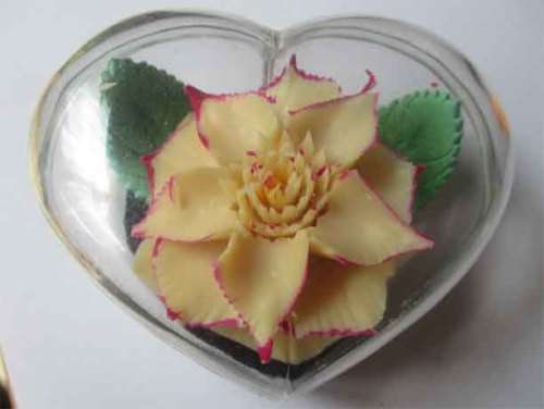 Beautiful Rose that will never die -Soap in a Heart  Plastic Box