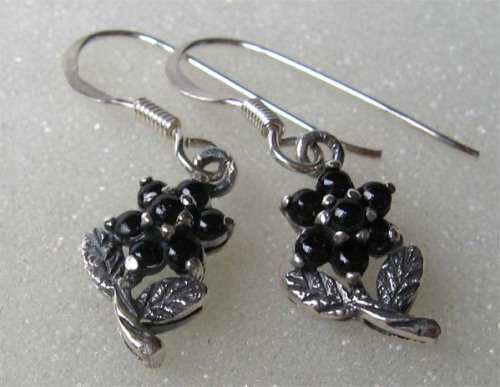 Sterling Silver, Onyx & Marcasite Earrings.