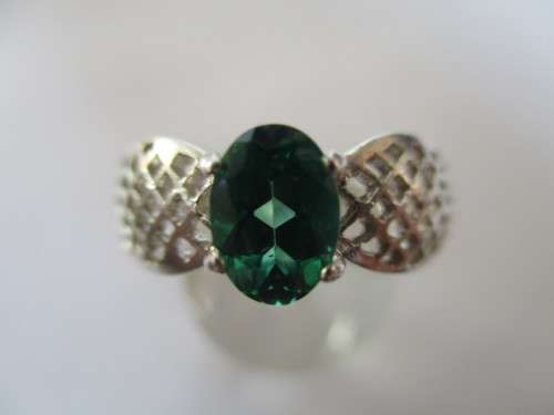 Sterling Silver and Green Topaz Ring