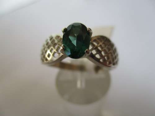 Sterling Silver and Green Topaz Ring