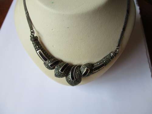 Lovely -925 Sterling Silver and Original chain & Marcasite Necklace