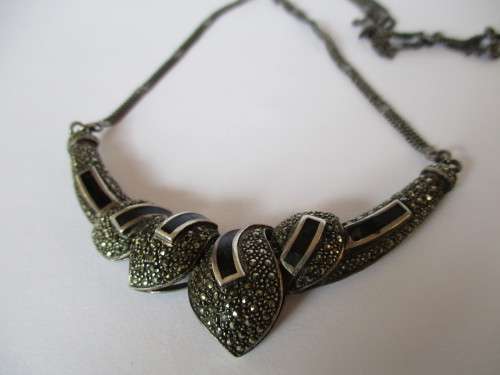 Lovely -925 Sterling Silver and Original chain & Marcasite Necklace