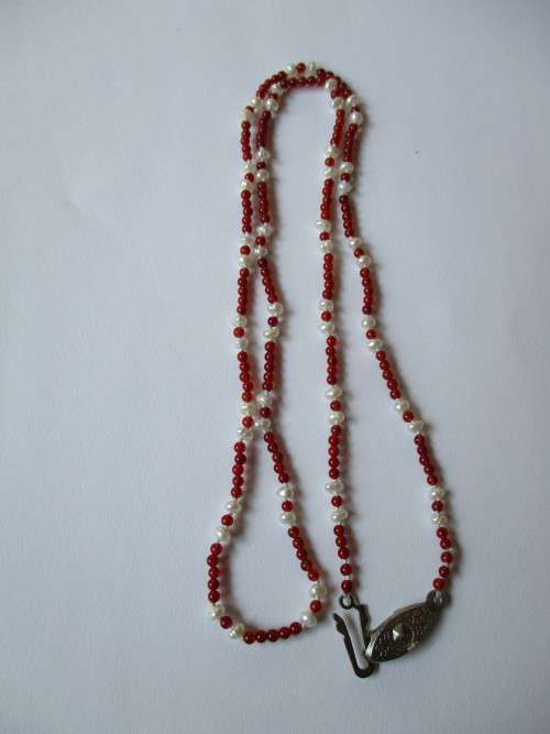 Carnelian and Pearls Necklace