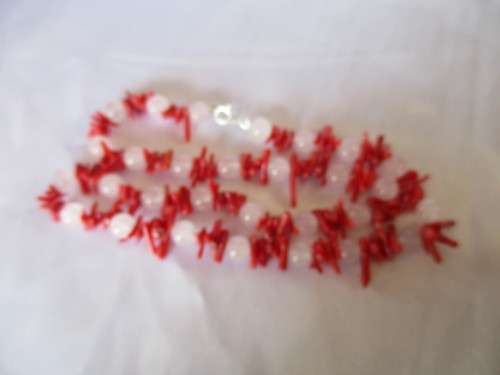 Love Stone Pinq Quartz and Coral Necklace