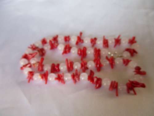 Love Stone Pinq Quartz and Coral Necklace