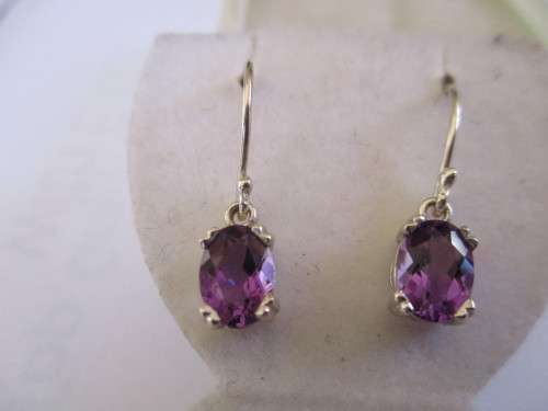 Sterling Silver and Amethysts Earrings