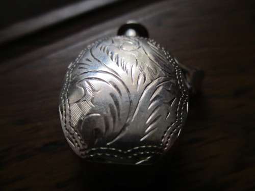 Vintige Sterling Silver Perfume Bottel Pendant