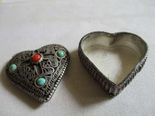 Silver Lidded Heart Box