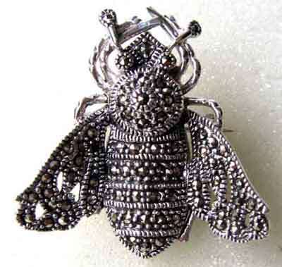 925  Sterling Silver and Marcasite ` Bee ` Brooch