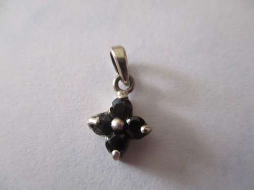925 Sterling Silver and Sapphires  Pendant .