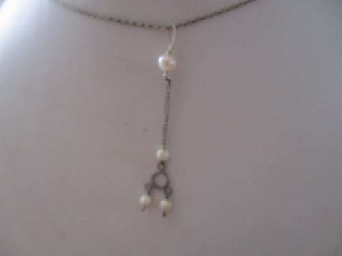 925 -Sterling Silver  and Peal Necklace