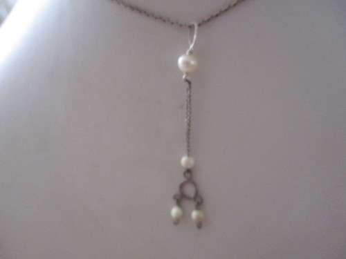925 -Sterling Silver  and Peal Necklace