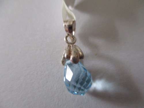 925 Sterling Silver and Briolet Blue Topaz  Pendant