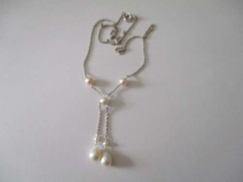 925 Sterling Silver and genuine Culture Peals  Neckale