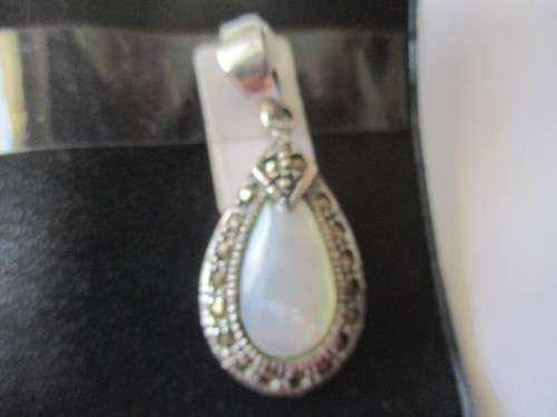 925 -Sterling Silver Marcasite and MOP Pendant