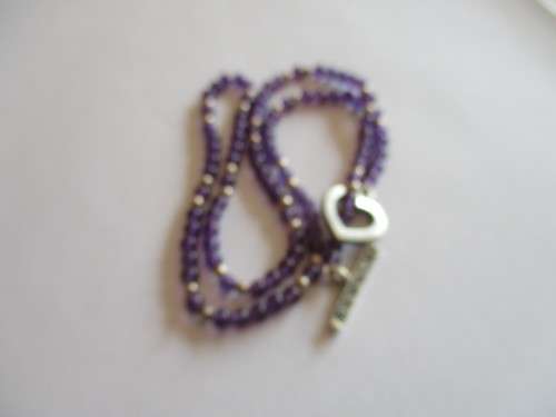 Sterling Silver , Marcasite and Genuine Amethysts  Necklace
