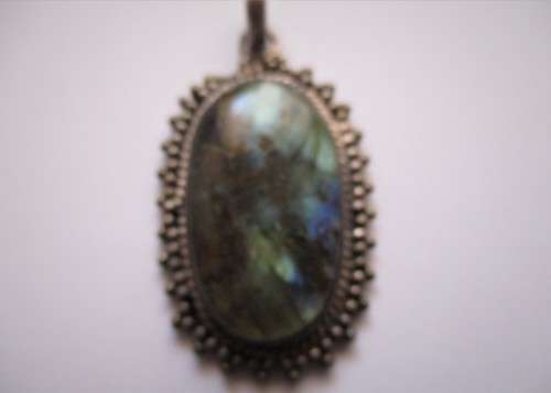 925 Sterling Silver and Genuine Labradorite  Pendant