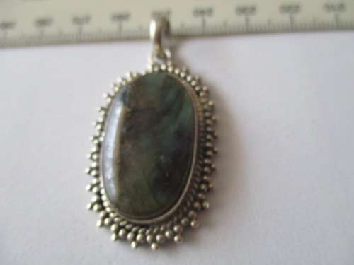 925 Sterling Silver and Genuine Labradorite  Pendant