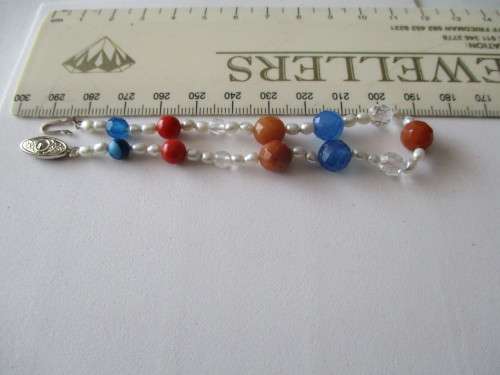 Genuine Gemstones and Fresh Water Pearls Bracelet