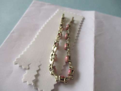 925 Sterling Silver, Marcasites  and Pink Coral Bracelet