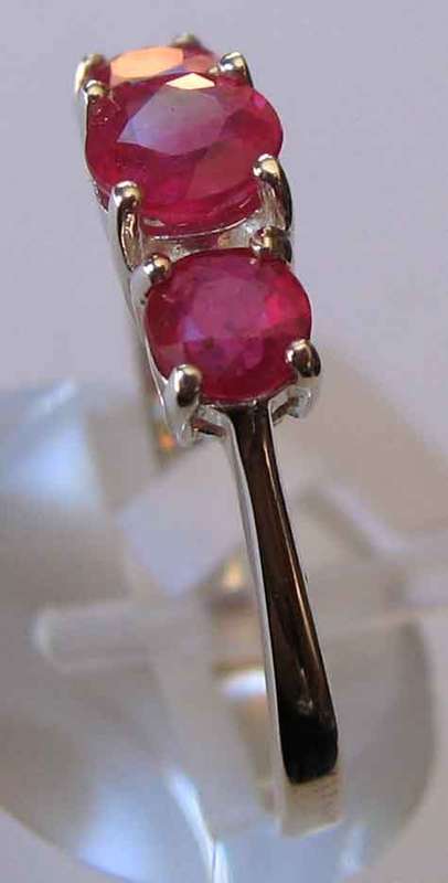 Solid Sterling Silver and Rubies Ring