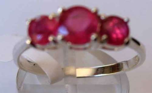 Solid Sterling Silver and Rubies Ring