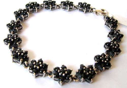 925 Sterling Silver and Genuine Black Onyx Bracelet