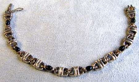 Antiq Style Silver and Black Onyx Bracelet