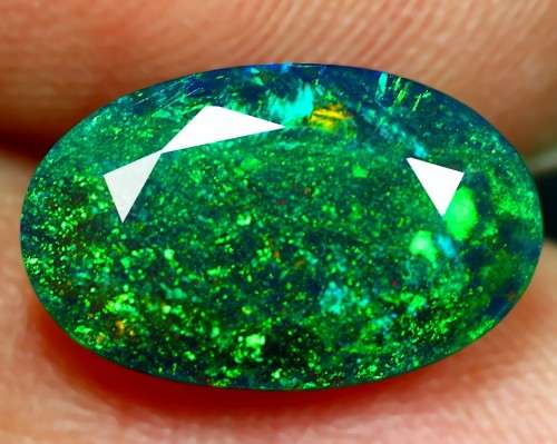 1.80ct. Nice Oval Black Fire Opal 12.00 x 8.00 mm