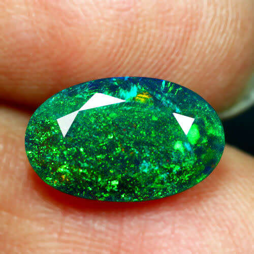 1.80ct. Nice Oval Black Fire Opal 12.00 x 8.00 mm