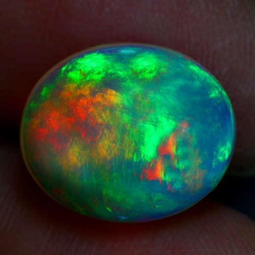 3.58Ct. IF Lovely 13 x 11 mm Rainbow Multi Flashy 3 D Solid Color Play Welo Opal