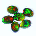 3.31Ct Wonderful Oval cut 7 x 5 mm Multi Color Play Black Fire Opal [ 6 pc ]