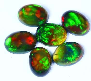 3.31Ct Wonderful Oval cut 7 x 5 mm Multi Color Play Black Fire Opal [ 6 pc ]