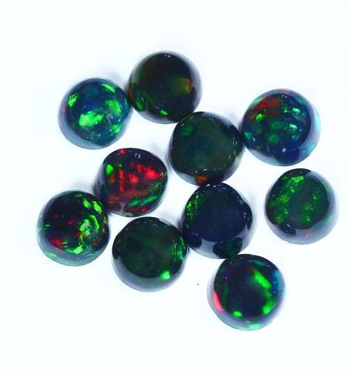 1.92 ct. 10 Piece 4 x 4mm Round cut VVS Black Fire Opal