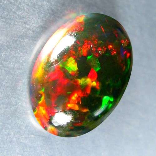 2.82Ct. Blue Green Flash Natural Solid Black Opal