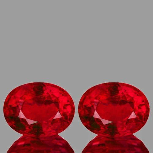 8x6mm 2 pcs Oval Fire AAA Red Mozambique Ruby Natural