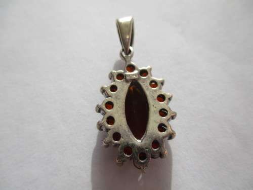 925 Sterling Silver and Genuine Garnets Pendant