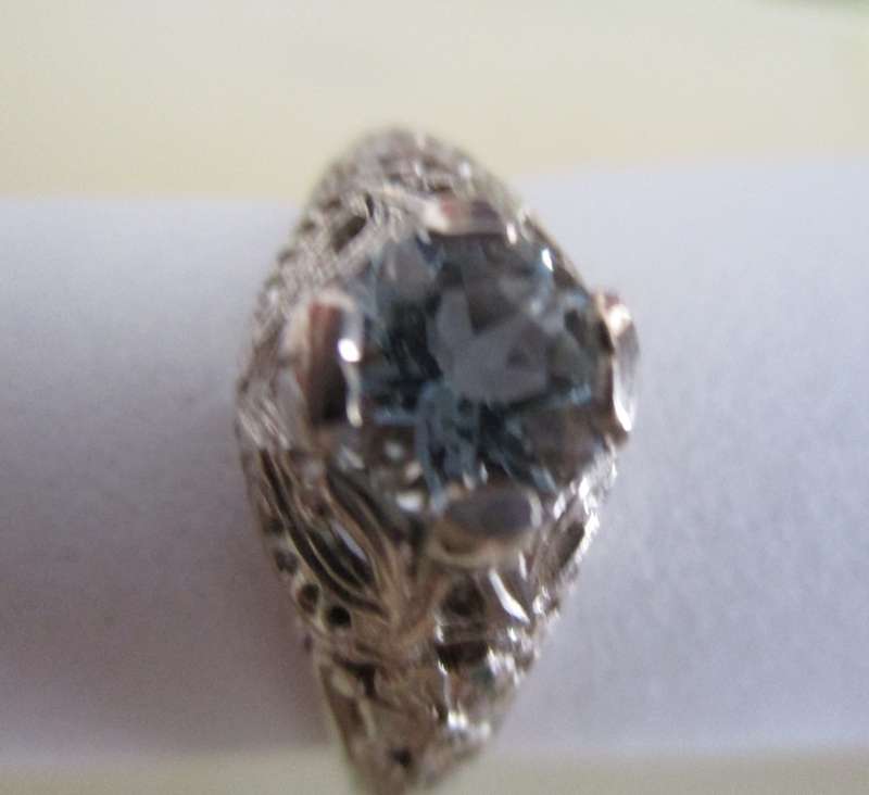 Solid 925 -Sterling Silver and Genuine Blue topaz  Ring.
